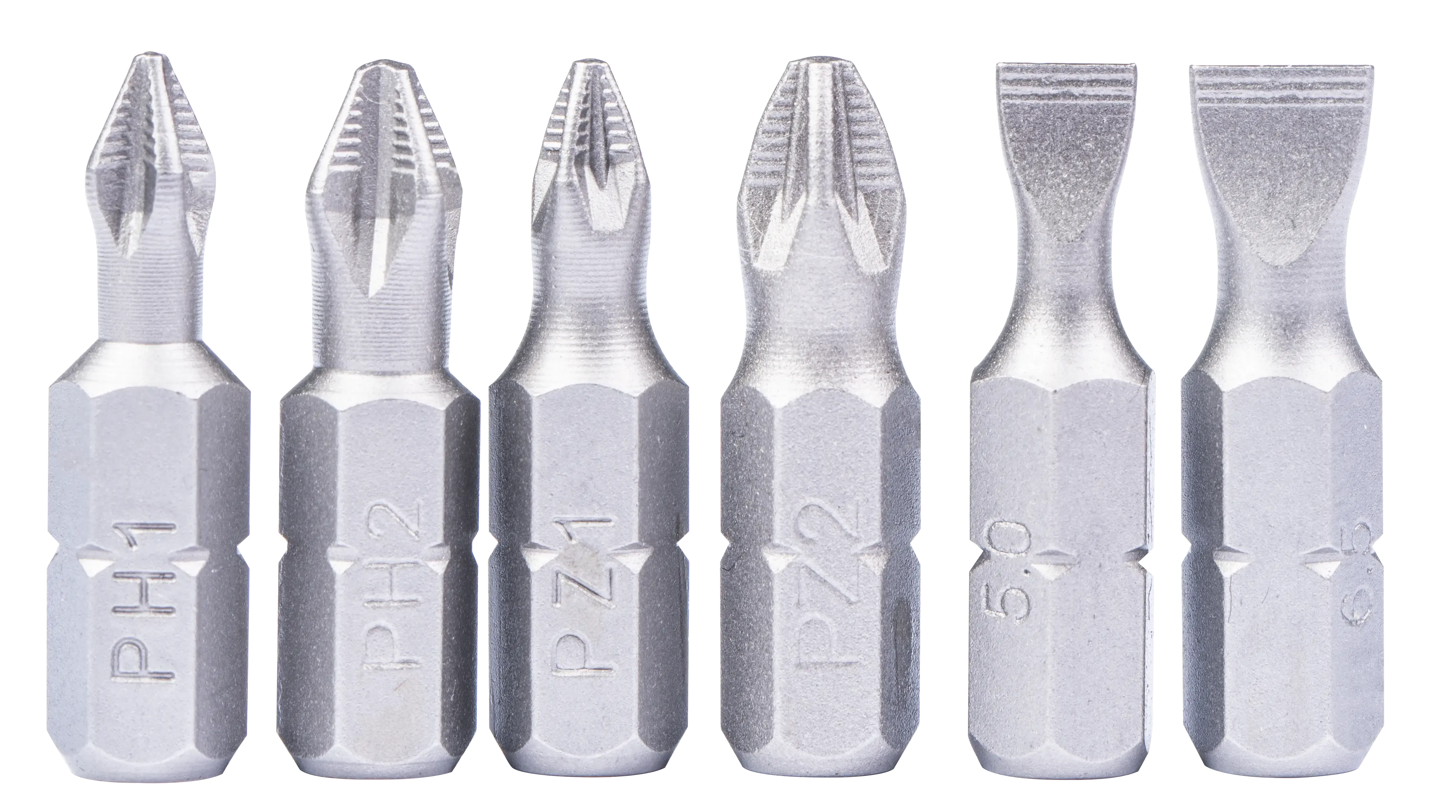Bit set 25 mm PH1 PH2 PZ1 PZ2 SL5 SL6 5 - blister - 7 el