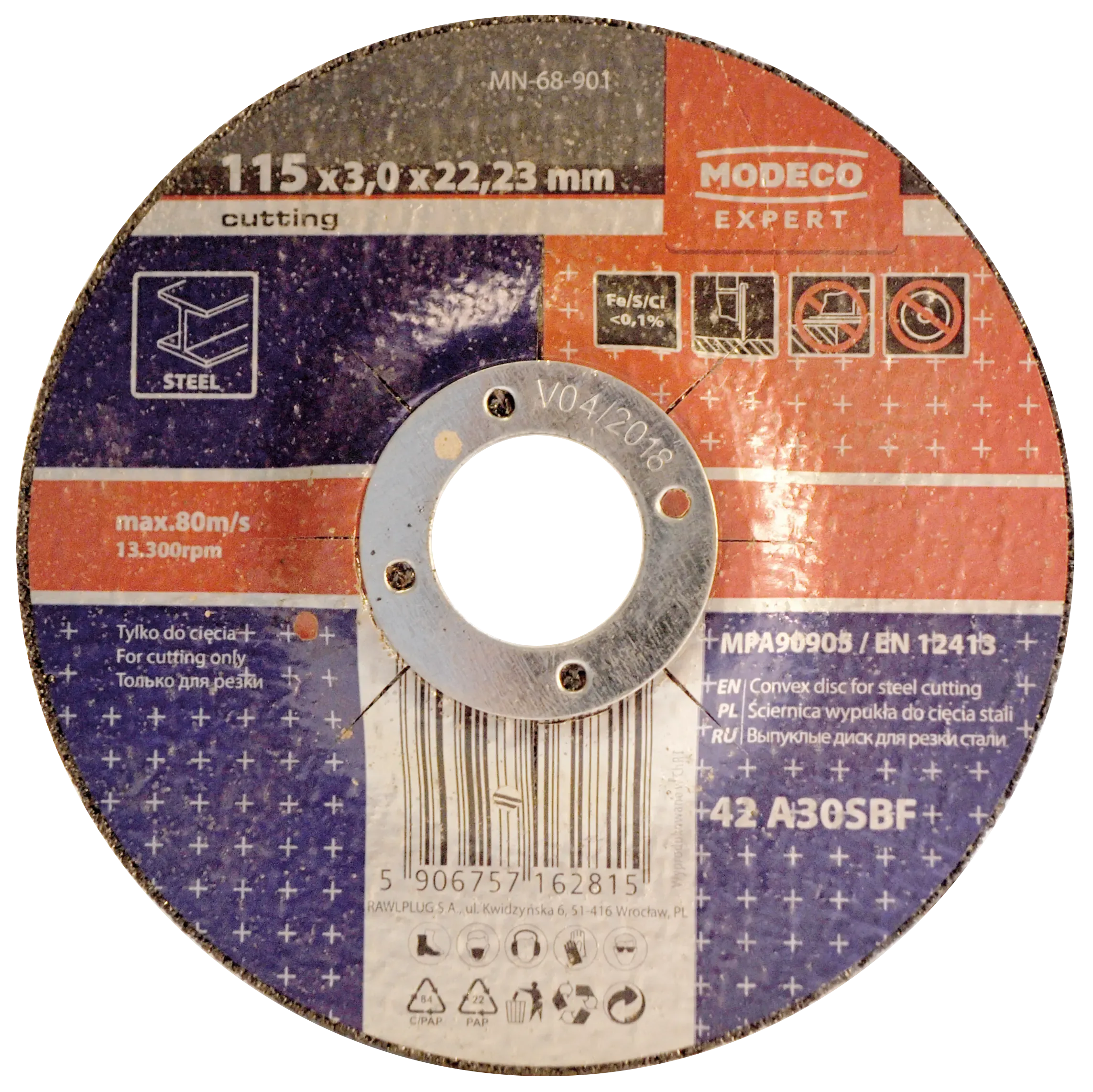 Metal cutting disc 125x3,0x22,23 mm convex - cardboard box