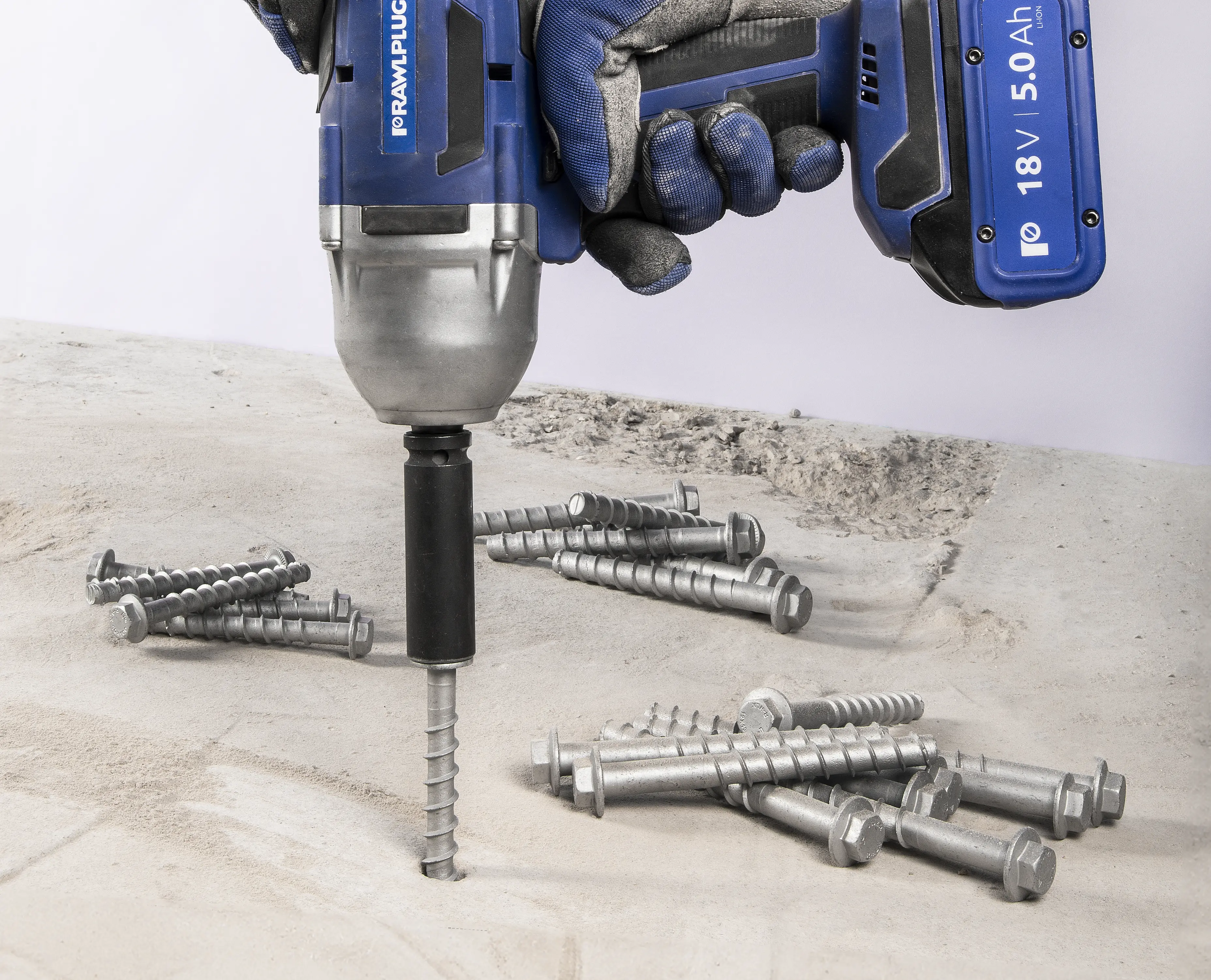 Concrete screw in zinc flake with countersunk head, induction hardened  R-HLX-CS-ZF 10/12.7x70 mm - cardboard box - 50 pcs. | R-HLX-10X070-CS-ZF |  RAWLPLUG - Rawlplug