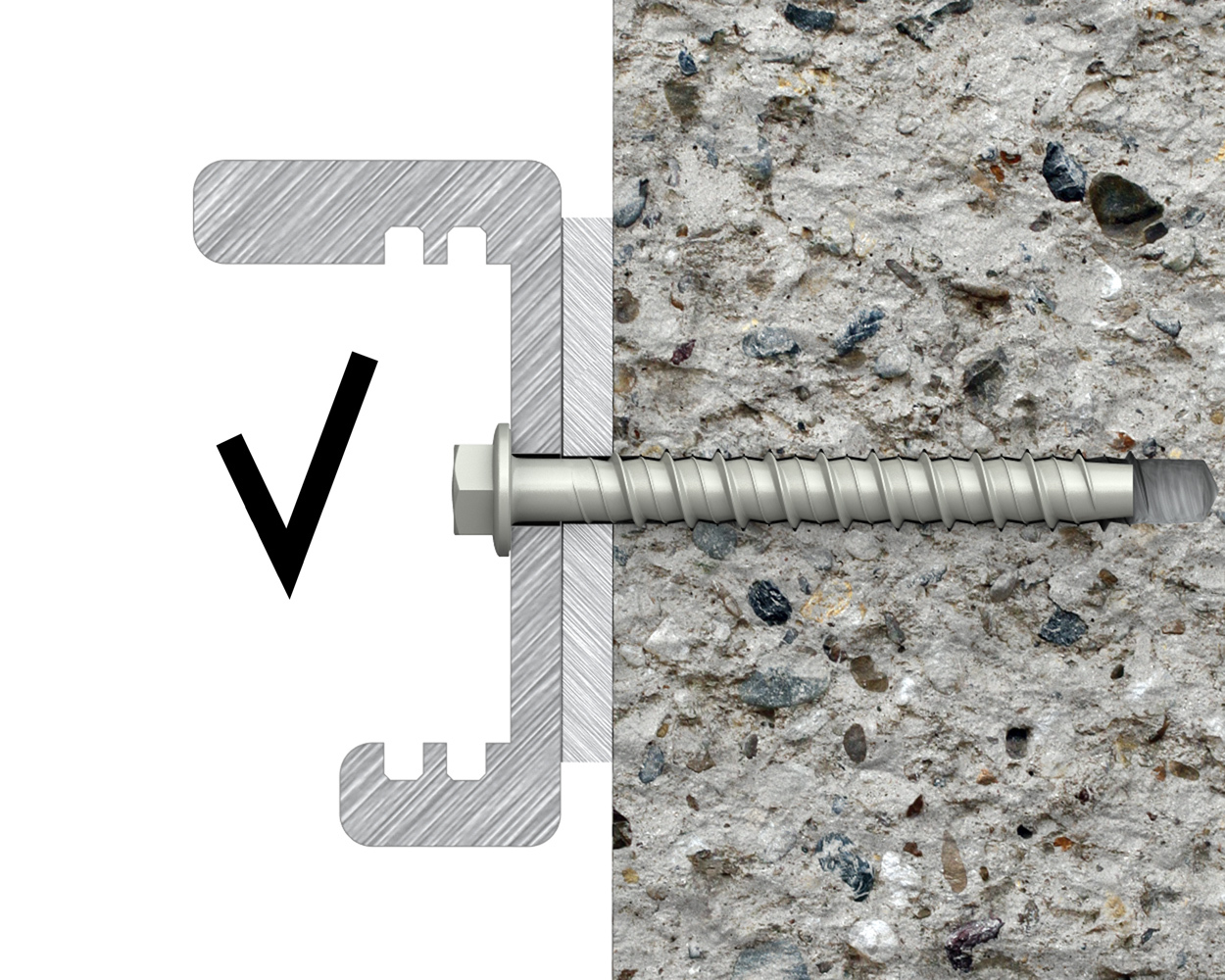 Zinc flake coated hex with flange concrete screw anchor, R Zinc flake coated hex with flange concrete screw anchor, R